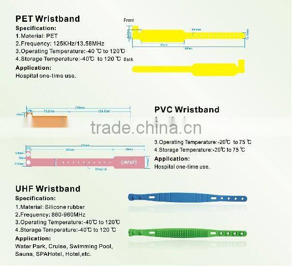 Anti-collision Waterproof UHF RFID Silicon Wristbands / Wrist band