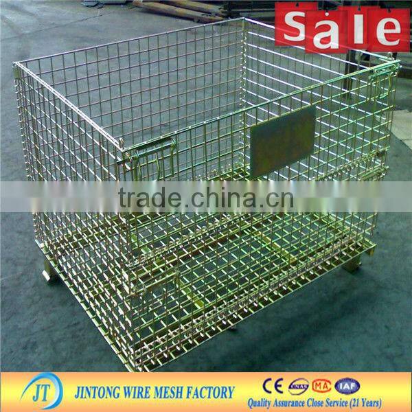 foldable galvanized storage cage with wheels