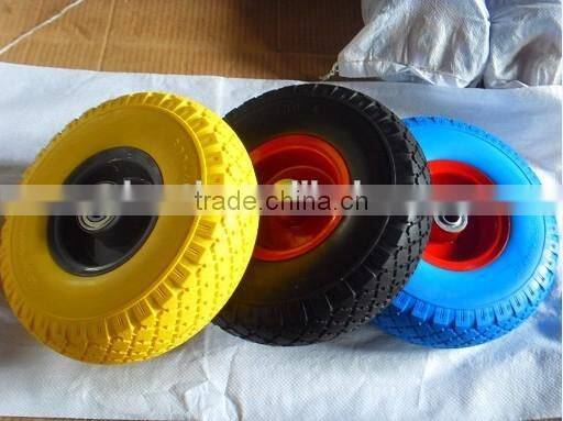 EL-709 small flat free pu foam rubber wheels 260x85