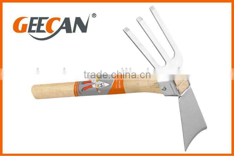 Stainless steel wooden handle Garden hoe Fork hoe
