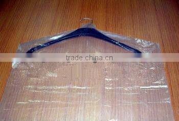 Transparent plastic bags used for handing clothes