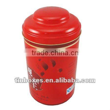 round tea tin canister