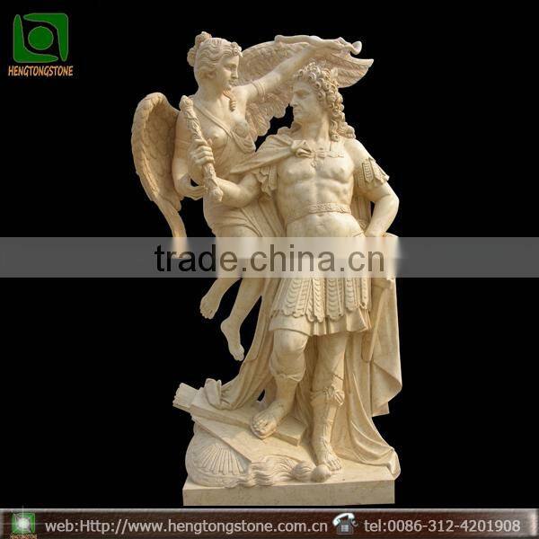 Life Size Marble Carved Greek Man and Woman Angel Statue