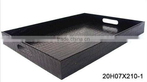 Coloful Leather Serving Tray with Two Handles, 35.5*48.3*5cm