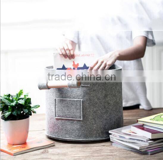 2017 cheap promotion foldable factory price wood storage bin bag