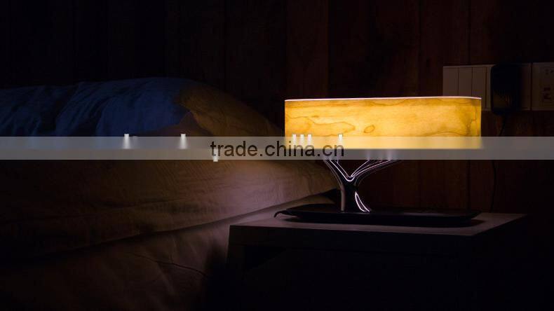2017 Cool Wooden Tree Design WiFi/Qplay/DLNA Wireless Speaker With LED Light,Creative Music Lamp Support Phone Wireless Charging