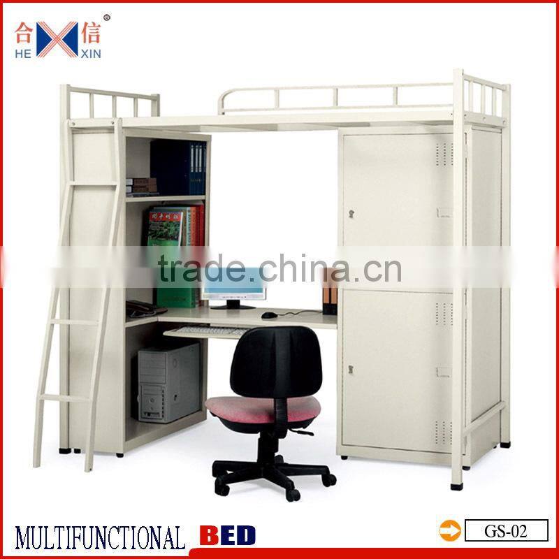 Steel Dormitory Bed metal bunk bed with wadrobe and desk