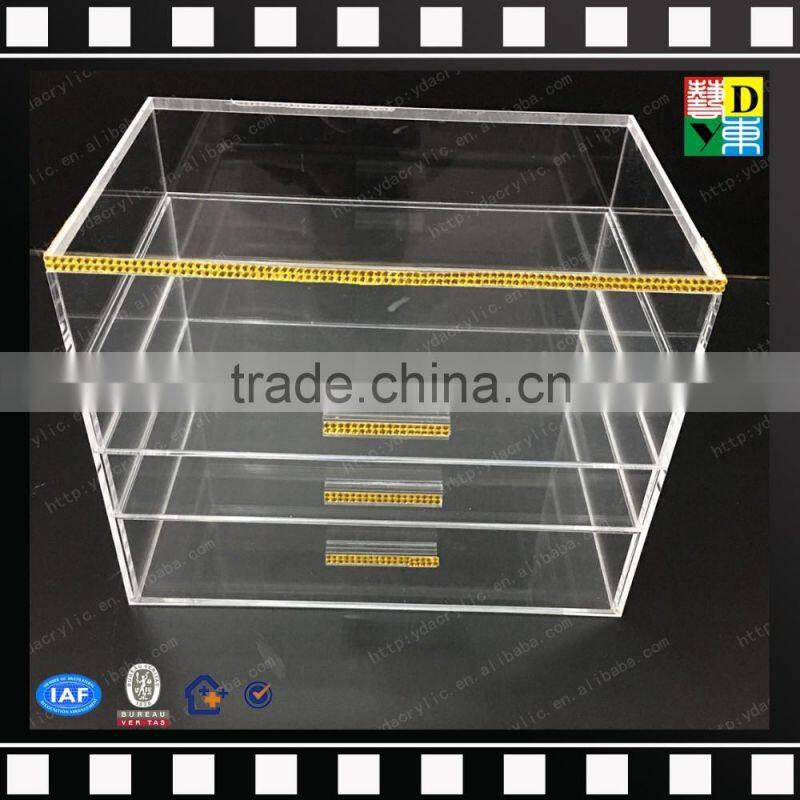 2016 HIGH TRANSPARENT ACRYLIC MAKEUP ORGANIZER 4 COMPARTMENTS WITH LIPSTICK HOLDER
