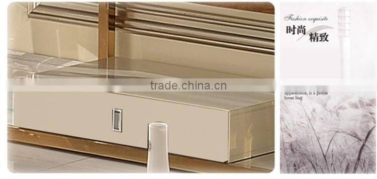 2016 factory gold plating base modern living room tv stand furniture