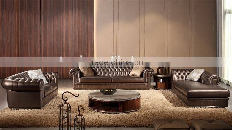 luxrury home used geniune leather living room sofa