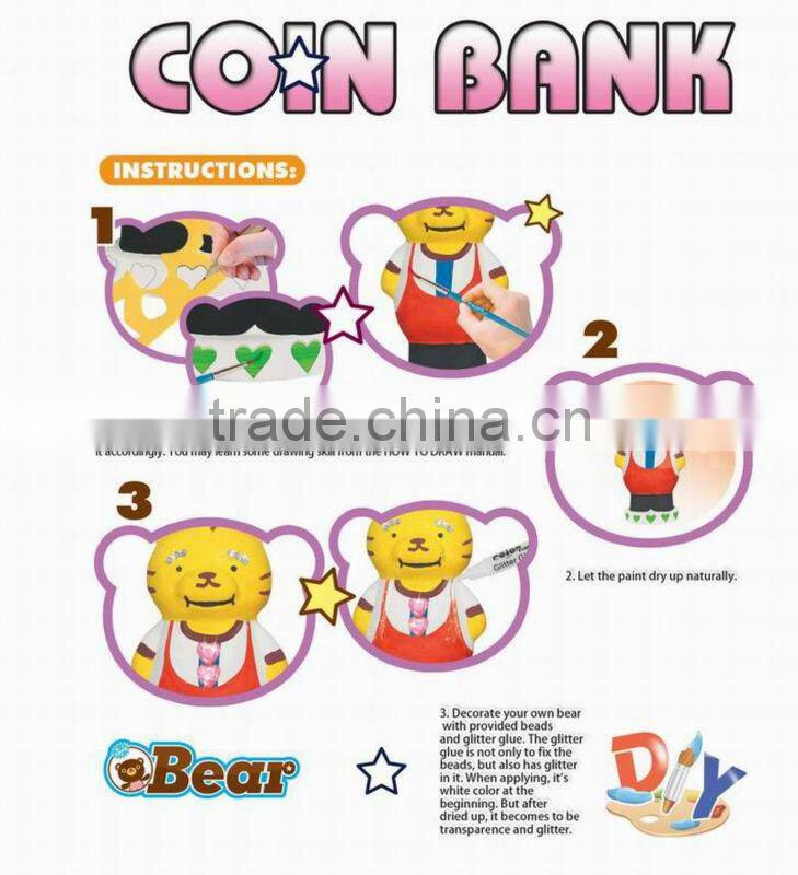 factory DIY Coloring Bear Shape Coin Bank