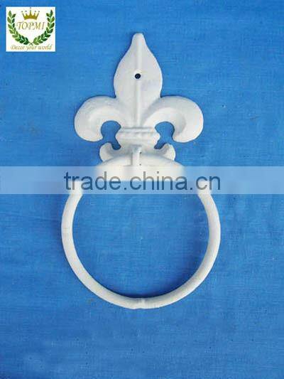 Cast Iron Fleur De Lis Wall Plaque Metal Art Old World Tuscan Decor Cross