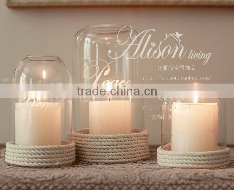 Transparent glass candlestick without base