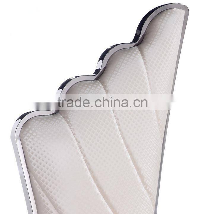 B8069 angel wing white leather recliner dining chair