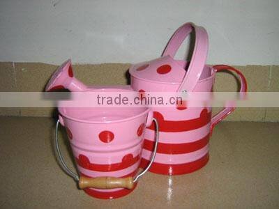 Pink Polka Dot House Decoration Flower Pot/ Garden decoration Kids Toy Water can