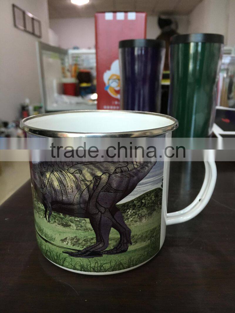 2017 souvenir gift color changing enamel mug with OEM