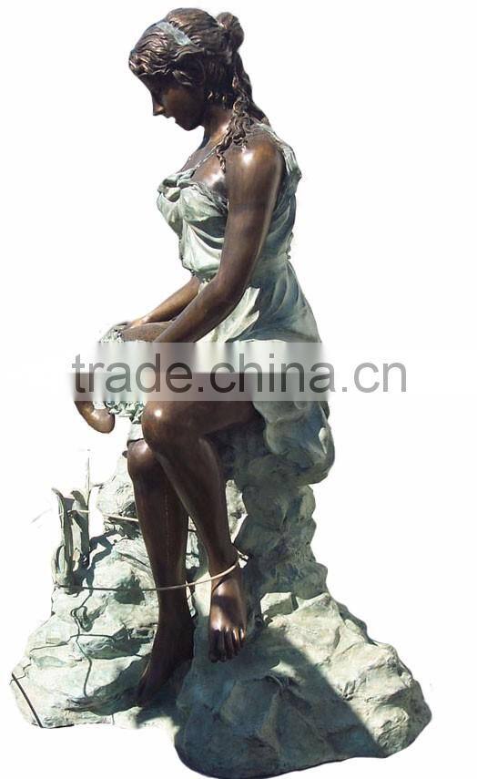 Bronze naked women water fountain for outdoor and indoor