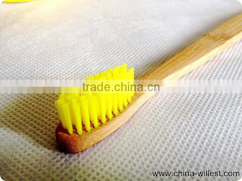 color bristle bamboo handle toothbrush