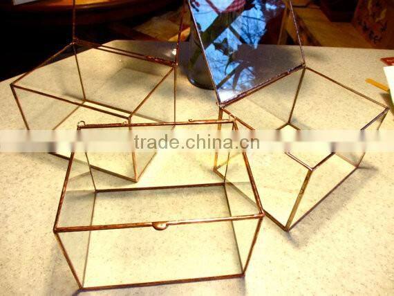 Hinged Top Jewelry Collections 3" to 4" Deep Smaller Size Clear Glass terrarium