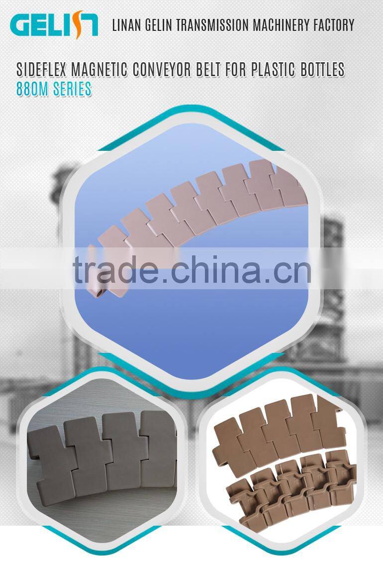 880M sideflex magnetic conveyor belt for plastic bottles
