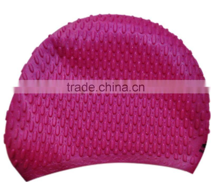 2015 new stylish silicone swimming caps for long hair(CAP-1201)