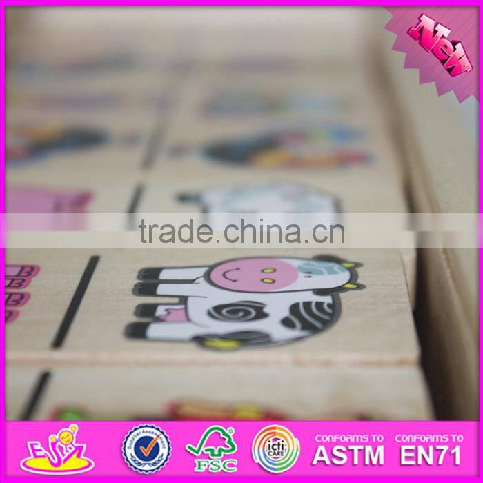 2016 top fashion educational kids wooden domino set for sale W15A073