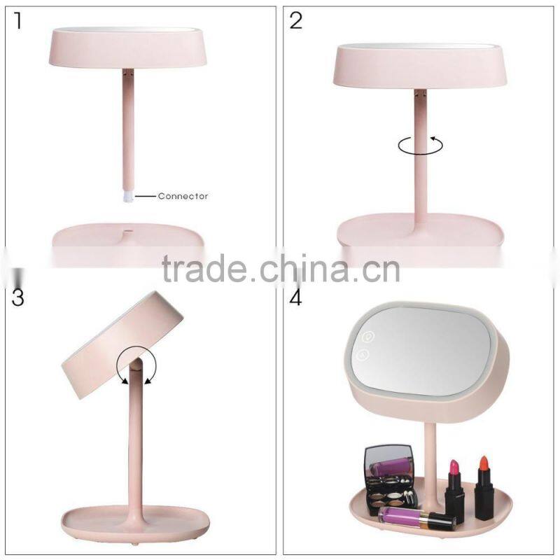 Lighted Makeup Vanity Mirror with Table Lamp for Bedroom Home Decor
