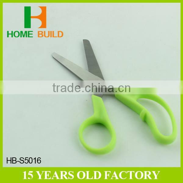 Factory price HB-S5016 Blunt head bending handle paper cutting scissors