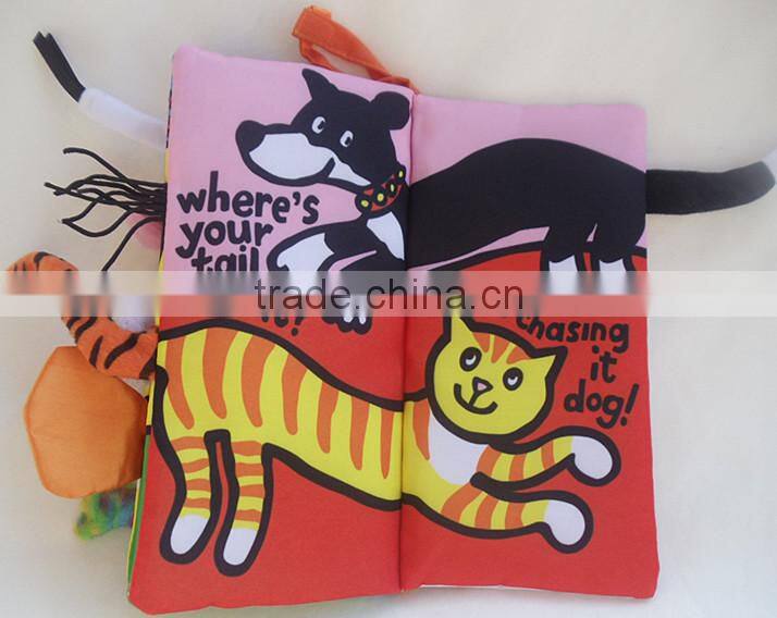 New born Baby Infant Developmental Soft Animal cloth book Farm Tails Cloth book