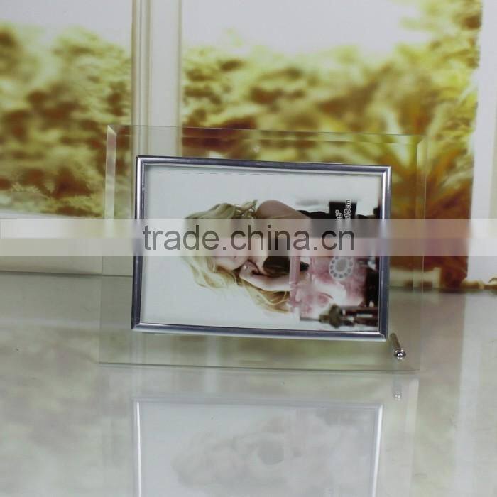 Transparent Clear Crystal Picture Frame Wholesale Silver Edge Glass Picture Frames