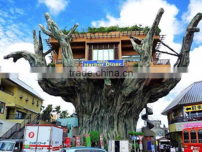 China manufacturer make imitated decorative artificial ficus banyan tree house for outside decoration