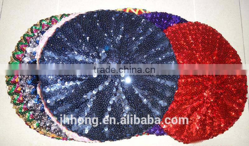 New Ladies Stretch Glitter sequin hats for women party paillette hat