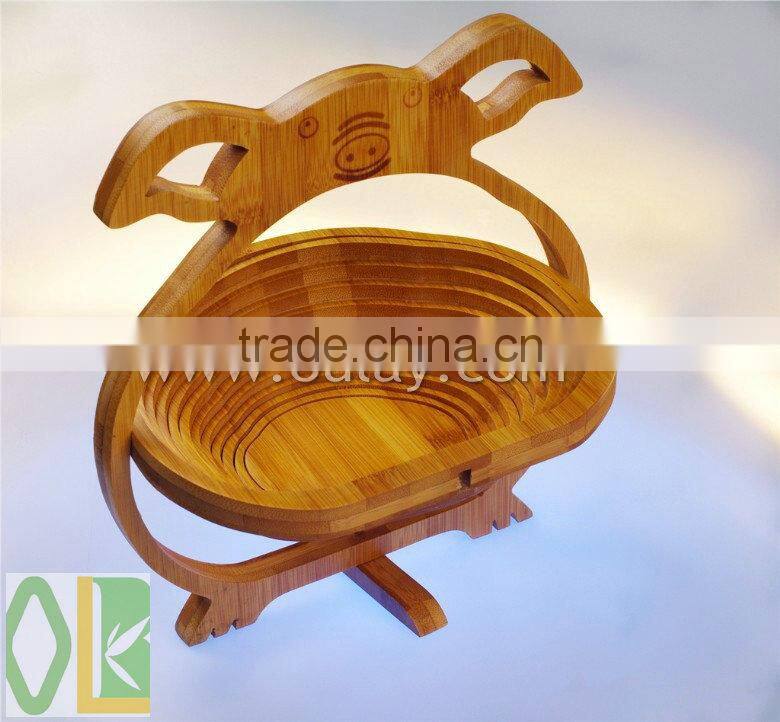 Animal shape bamboo folding fruit basket