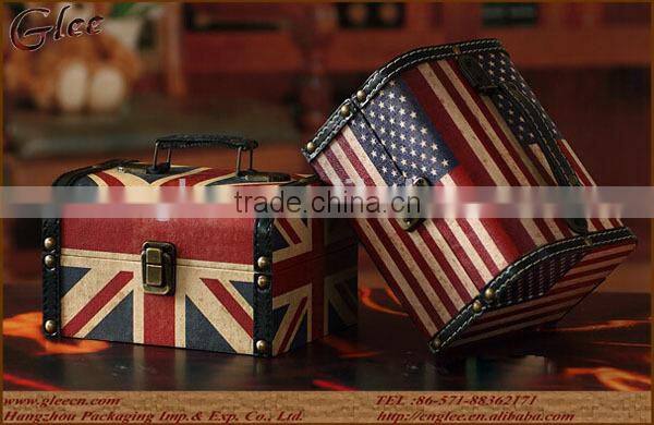 colorful painting wooden box timber strong wooden chest