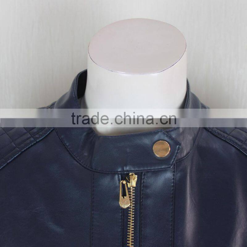 2017 fashion design leather jacket for women
