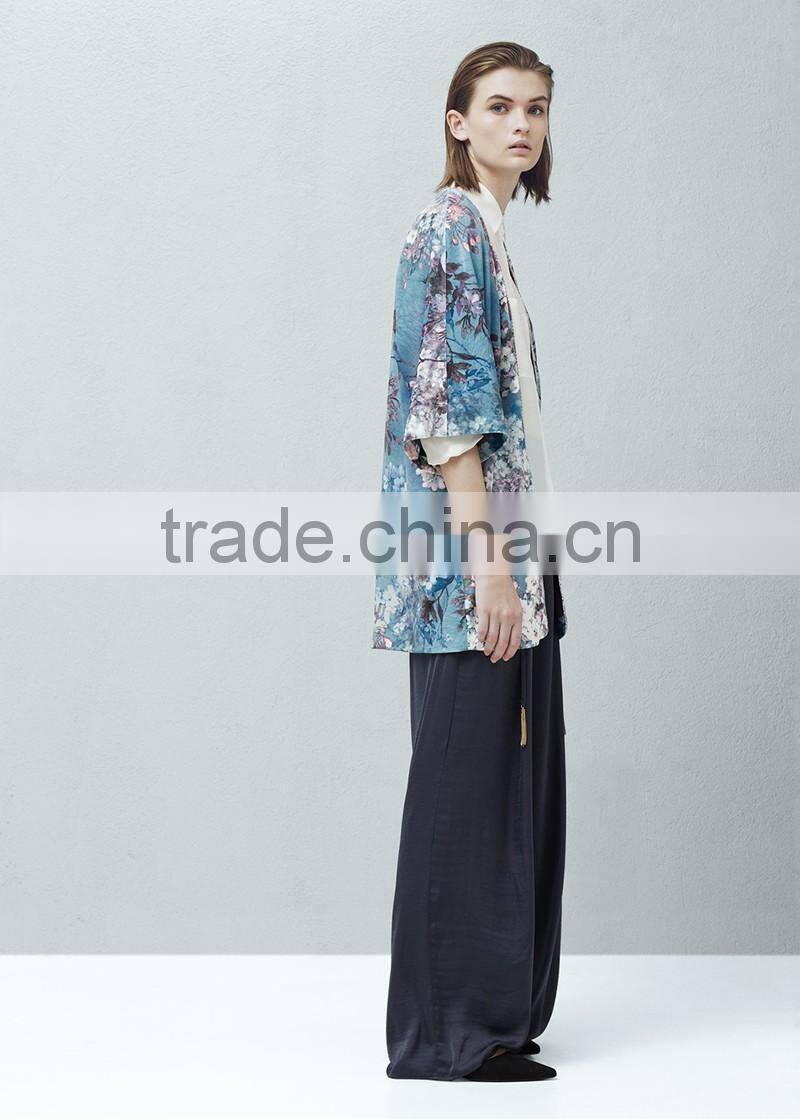 ladies short sleeve light velvet jacket custom printing