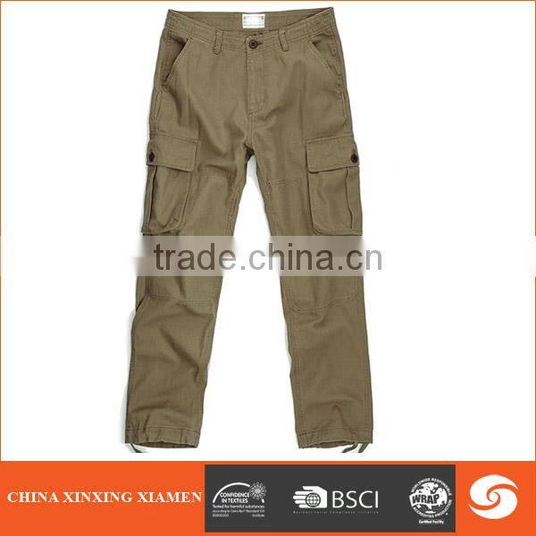 Hot sale adult pants with side pockets cotton trousers for men