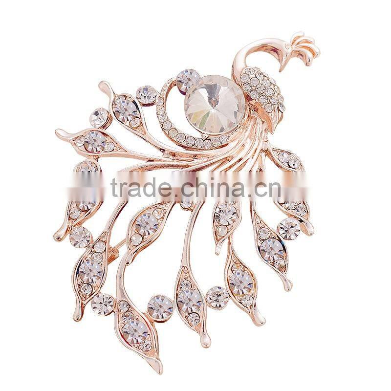 Wholesale fashion apparel accessories peacock shape lady brooch