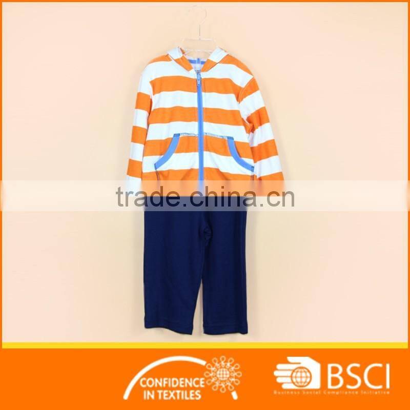 Long Sleeve striped Printed 2pcs Kids Sports Cloth Set