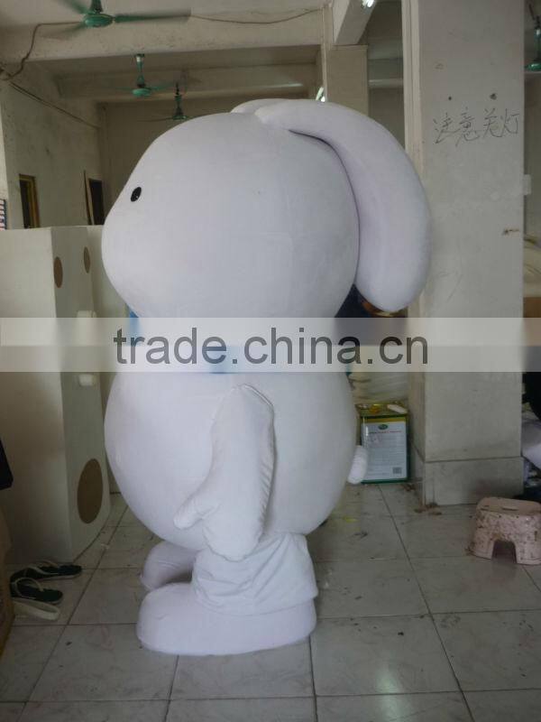 Small Eyes Big Mould White Rabbit Mascot Costume