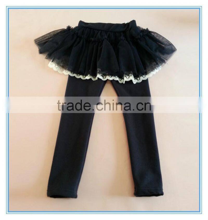 Girl leggings with skirt, children's boutique render skirts leggings, warm thick autumn and winter kid's lace skirted leggings,