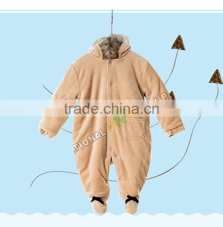 80/20% cotton/polyester winter brown baby overall