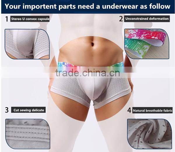 Best Selling Retail Mens Underwear Boxers With Breathable Holes Cueca Boxer Men Print Boxer Shorts