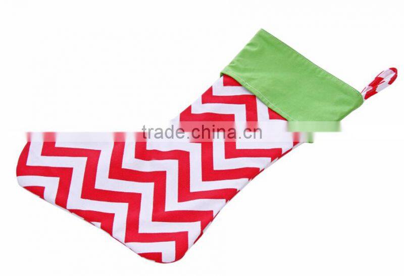 Newest Personalized Burlap Chevron Christmas Stocking