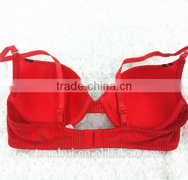 Ladies fashion design sexy red padded bra girls underwear bra new design