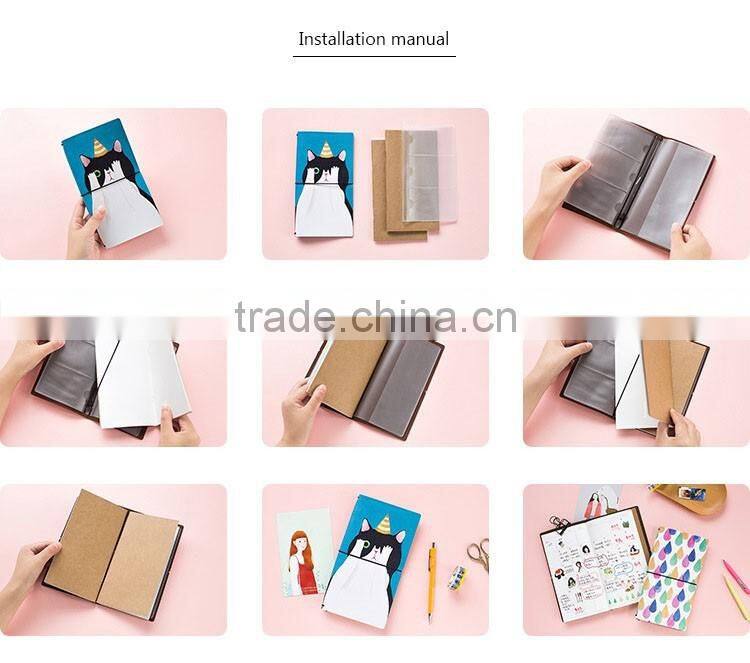 Soft faux leather cover planner refillable text journal dairy planner customizable notebook with band