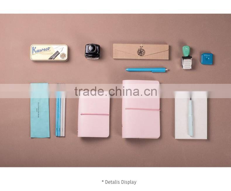 2017 fashion planner A6/A7 PU leather cover agenda planner loose leaf orgranizers with 6 holes metal clip/elastic string