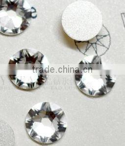 New Design Nail crystal 16 face cut 8 big+8 small facets high quality flat back Non Hotfix rhinestones crystal ab strass