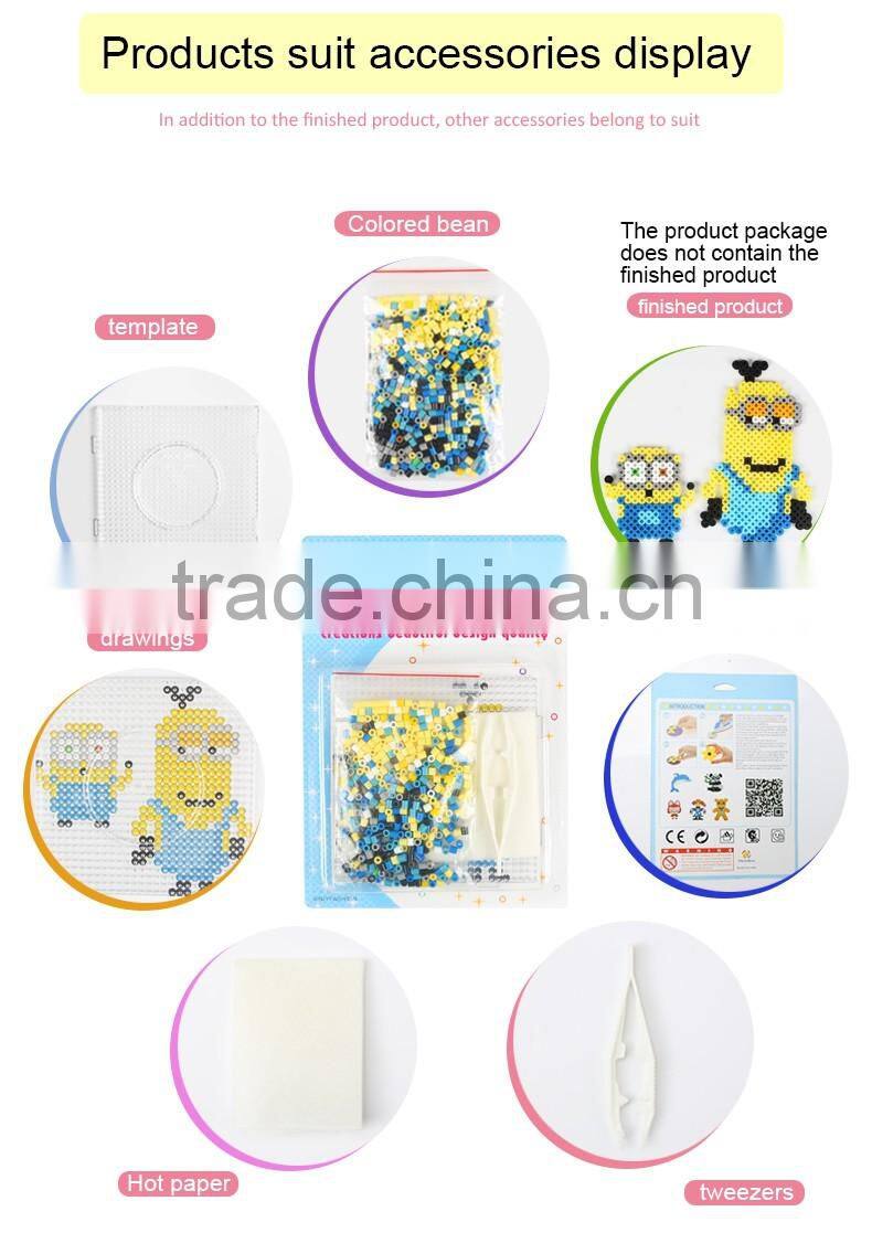 Diyfashion 5mm hama perler fuse beads big small minion set with puzzle iron paper and twezzer hama beads toys for kids 18031