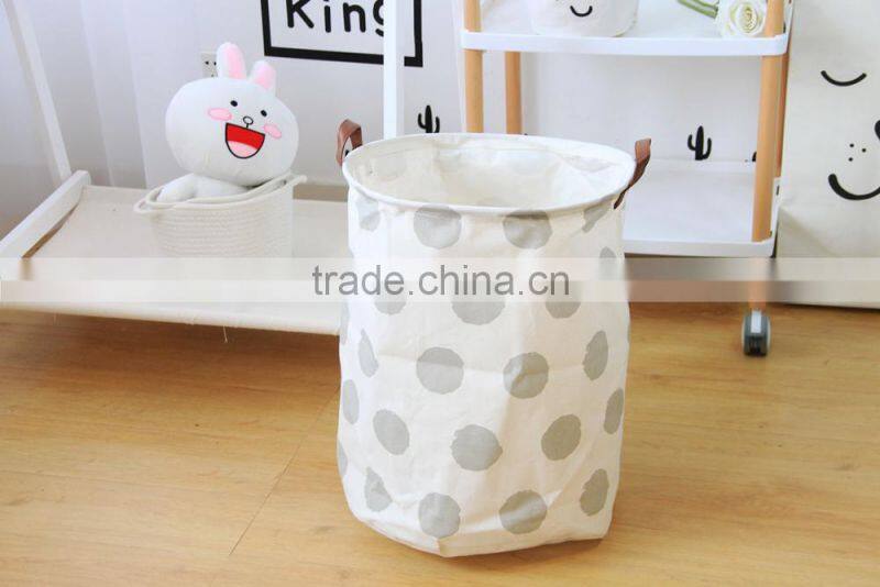 Children Storage Bag Laundry Organizer Bag Leather Handles for Kids Dirty Clothes